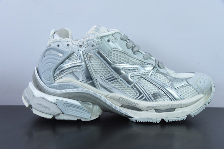 BALCIA Track Runner White Grey Silver